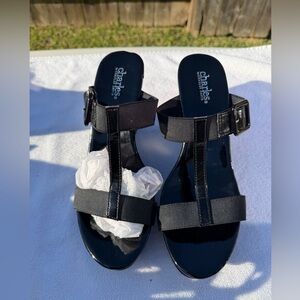 Charles by Charles David Glossy Black Women's Sandals